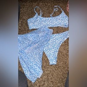 blue leopard print bikini